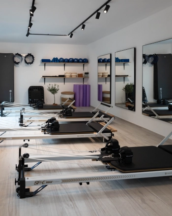 Reformers for small group Pilates classes, offering quality and customization.
