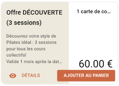 Carte offre decouverte