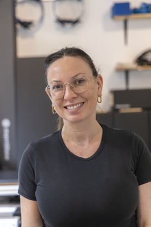 Portrait of Valentine, Balanced Body certified Pilates instructor specializing in Reformer, Chair and Cadillac.